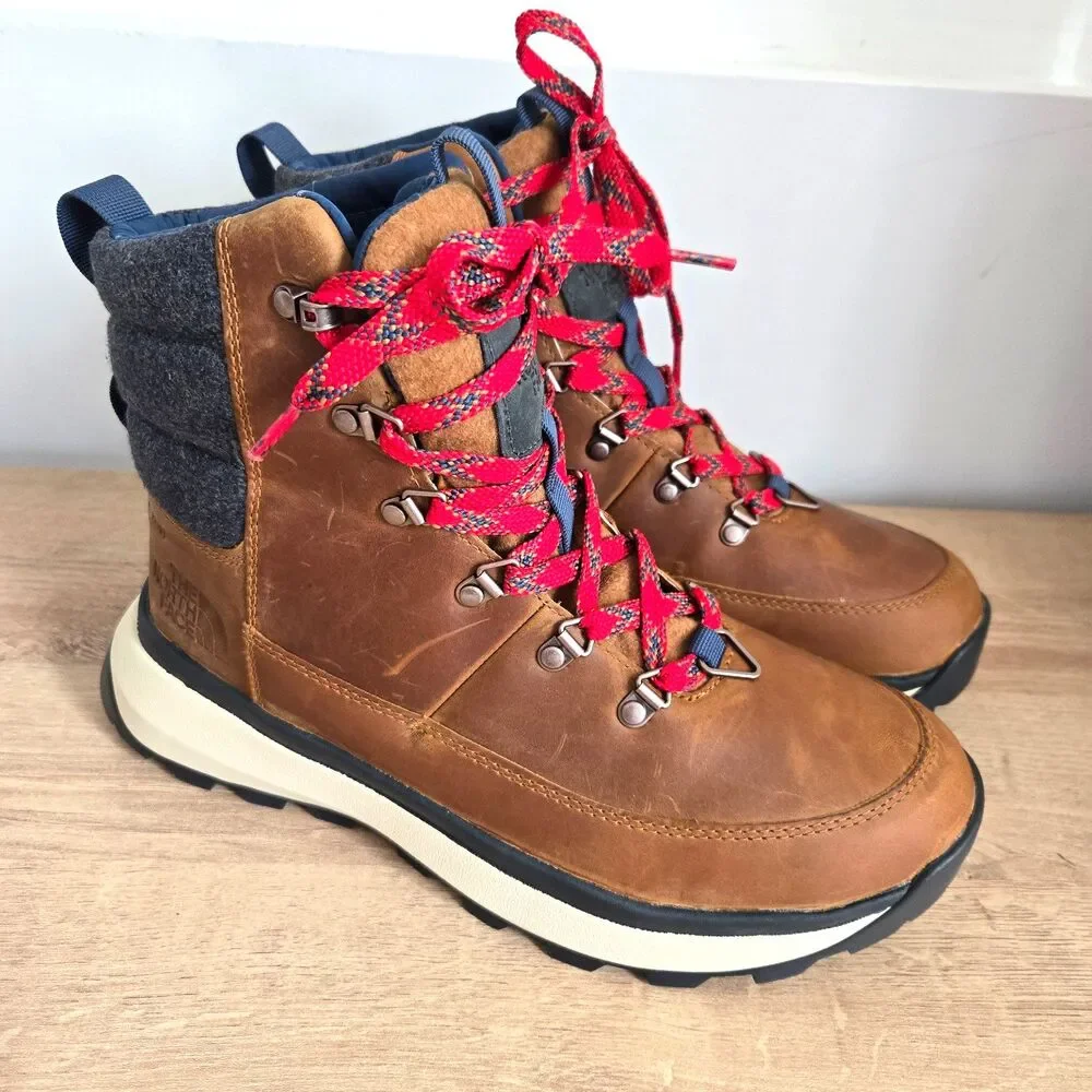 THE NORTH FACE Men's Sz 8.5 / 41 Bergen‎ Brown Leather Waterproof Boots NEW NWOB